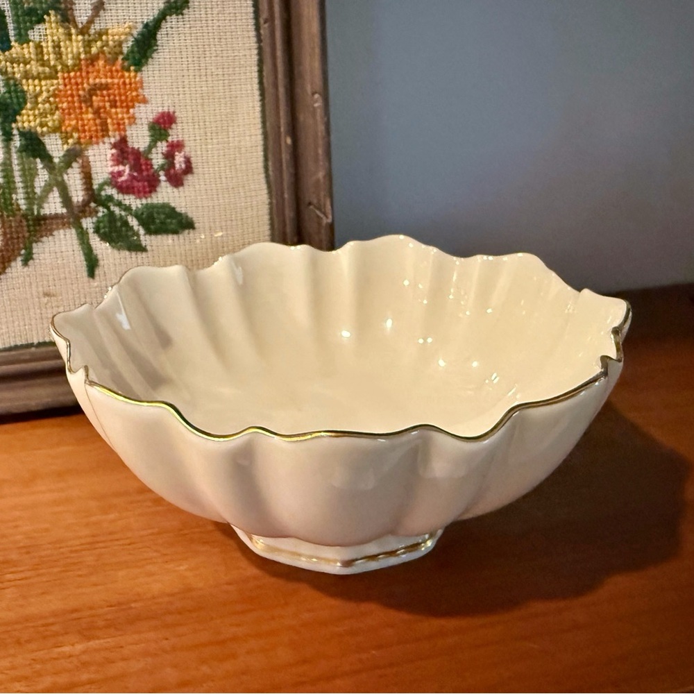 Lenox Cream Porcelain Bowl with Gold Accents, Symphony Collection Candy Dish